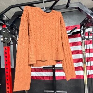Cozy Cable Knit Women's Sweater - Rust Orange